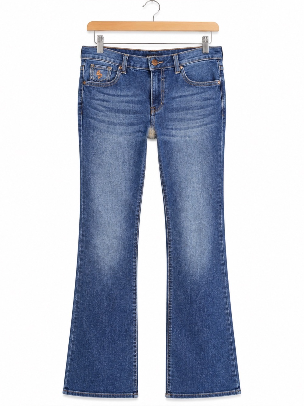 Sahara Club Women’s Y2K Plaid Pocket Bootcut Jeans S-38